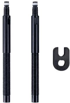 Schwalbe Ventil Ventilverlängerung 65 mm 2er Set Aluminium schwarz mit Gewinde Fahrradschlauch, Silber, 6.5 x 3 x 3 cm