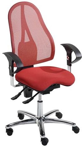 TOPSTAR | Bürostuhl SITNESS 15 | mit Body Balance Tec® | Rückenlehne mit Netzbezug | rot