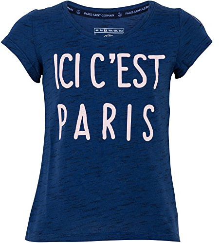T-Shirt Hier ist Paris PSG – offizielle Kollektion PARIS SAINT GERMAIN – Kindergröße Mädchen 8 Jahre blau