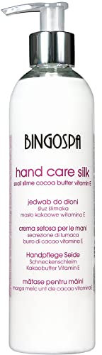 Regenerierendes Seidenhandserum Handcreme mit Schneckenschleim, Kakaobutter und Vitamin E fur Handpflege 280 g BINGOSPA