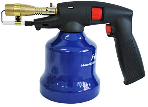 HELO Gas Lötlampe mit Piezozündung, SPEZIAL stufenloser Flammenregelung, ergonomischem Handgriff und einer Nennleistung von 1.75 KW, handlicher und kompakter Lötbrenner für Butangas Stechkartuschen