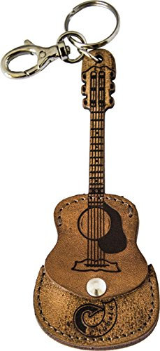 Etabeta Artigiano Toscano Guitar Plektrenhalter Leder - Leather Pick Holder - Guitar Schlüsselanhänger Leder Made in Italy