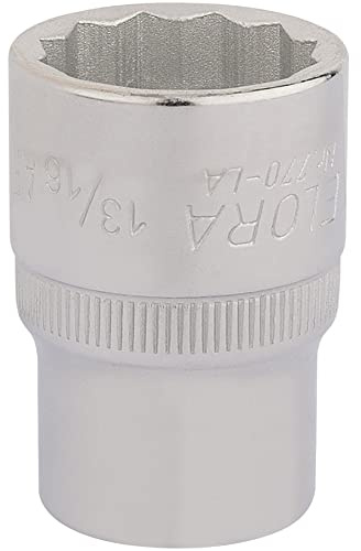 Draper 24434 Elora Bi-Hexagon Socket, 1/2 Square Drive, 13/16 AF, Blue