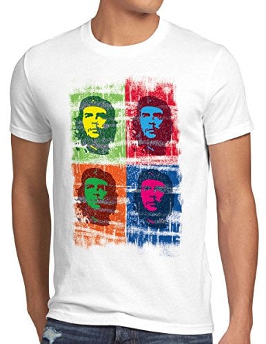 style3 Viva Cuba Pop T-Shirt Herren Kuba Revolution Havanna, Größe:L, Farbe:Weiß