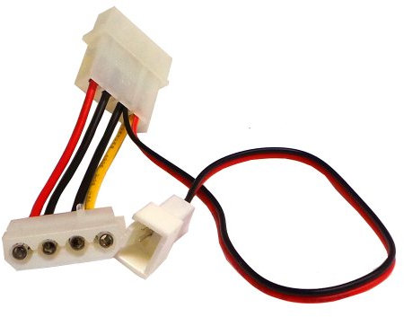 3-Pin ATX Fan to 2 Male Female 4-Pin Molex Connector Cable FAN-CABLE