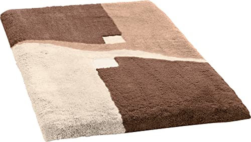 Erwin Müller Badematte Athen, Badteppich, Badvorleger rutschhemmend braun Größe 80x140 cm - kuscheliger Hochflor, für Fußbodenheizung geeignet (weitere Größen)