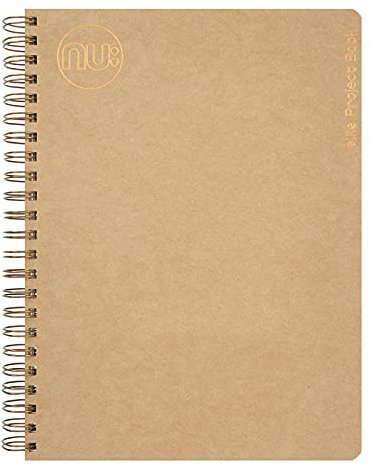 Nu Notebooks – Kraft Range – Manilla Spiralbindung, A4 Projektbuch, Schreibwaren-Notizbücher, professioneller Notizblock, braun, 160 Seiten