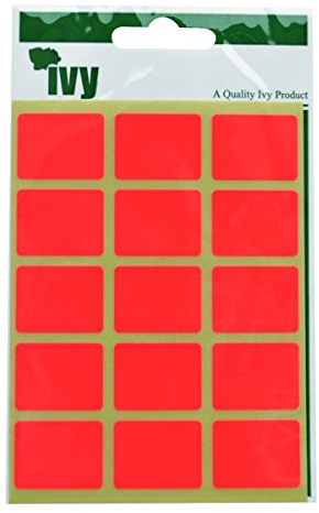 Ivy 19mm x 25mm Fluorescent Orange Rectangle Self Adhesive Sticky Labels (60 Stickers)