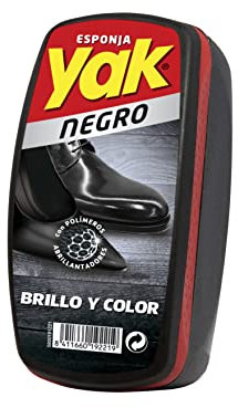 Yak Éponge nettoyante noire brillante et couleur immédiate pour chaussures en cuir 130 g
