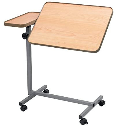 HOMECRAFT Dual Action Bed and Chair Portable Table. Wheeled Height Adjustable Table with Tiltable Surface Mobility Aid