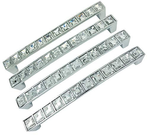 Micro Trader 4x Crystal Cabinet Pull Handle Bar Drawer Cabinet Door Handle 128mm