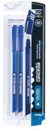 Tratto 041702 Tintenroller mit löschbarer Tinte, Blau, 2 Stück
