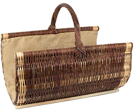 Tigana - Kaminkorb Holzkorb Kaminholzkorb aus Weide mit Jute 60 cm - 90150-60 2F
