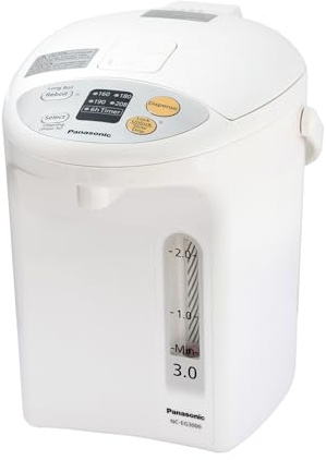 Panasonic 3L Water Boiler Electric Hot Water Dispenser Countertop w/Slow-Drip Mode for Coffee & Tea, 4 Temp Presets, Charcoal‑Purified Stainless, Auto Shut‑Off, Timer & Safety Lock - NC-EG3000