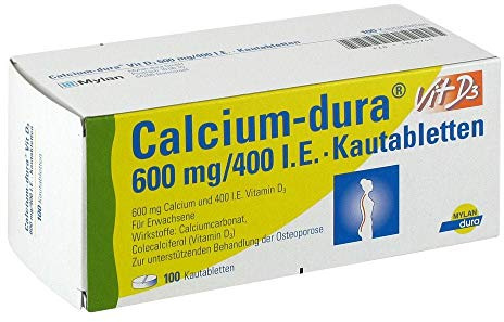 CALCIUM DURA Vit D3 600 mg/400 I.E. Kautabletten 100 St