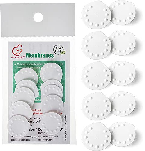 NeneSupply 10 Count Membranes for Medela Breastpumps (Pump In Style, Swing, Lactina, Symphony, Mini Electric, and Harmony). Designed to use with Medela Valves and NeneSupply Valves. Replaces Medela Membrane. Can Be Sanitized with Medela Micr-Steam Bag (10 Membranes)