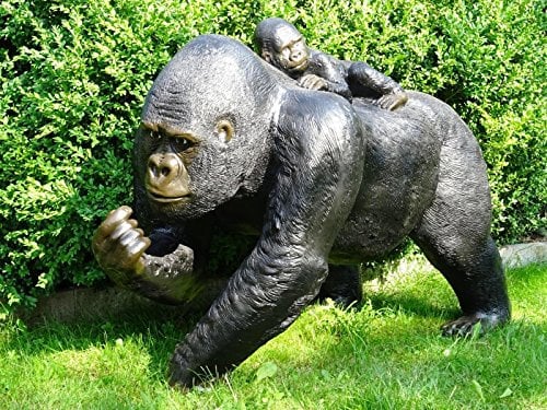 DEKO VERTRIEB BAYERN XXL Gorilla MIT Baby LEBENSGROSS 120cm~AFFE IN LEBENSGRÖSSE Deluxe Gartendekoration~Wow
