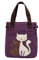 KAUKKO Handtasche mit Katzenmotiv, lila, M, Niedlich
