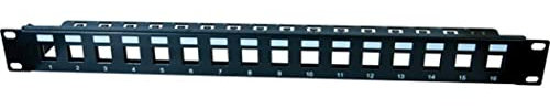 CONECTICPLUS Panneau de Brassage Ethernet RJ45 16 Ports 19 Pouces 1U blindé Vide pour Insert