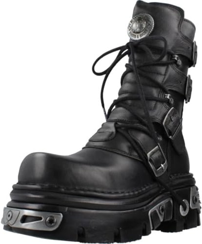 New Rock Shoes - Classic New Rock Leather Boots with Reactor Sole UK 10 / Black