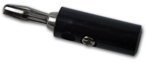 Bananen-Stecker schwarz, mit Schraubanschlüssen