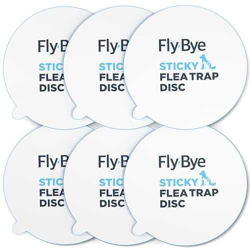 Fly-Bye Flea Trap Sticky Discs 6 Pack, Non-Toxic Replacement Pads