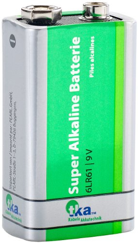 tka Köbele Akkutechnik 9 Volt Blockbatterie: Superlife 9V-Block Alkaline-Batterie (9V Batterie für Rauchmelder, 9Volt Batterien, Wanduhr)