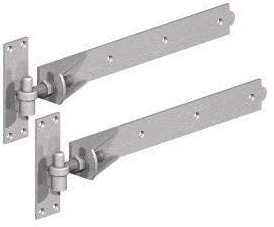 Wyre Direct Heavy Duty Adjustable Gate Hinges - Stable & Garage Door Hinges - Galvanised Hook & Band - 600mm (24) - 1 Pair