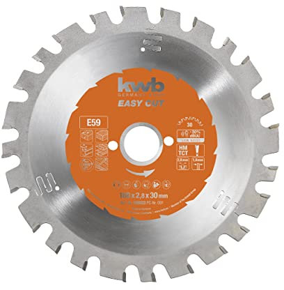 kwb Kreissägeblatt 180 x 30 mm, Made in Germany, Nagelfest, für Holz mit Metallresten, Universal Sägeblatt für z.B. Metalle, Holz und Kunstoffe