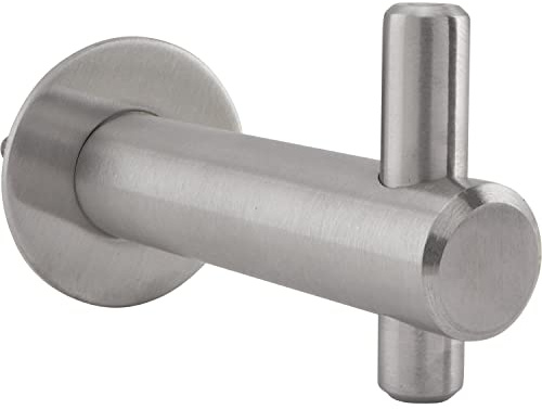 OBF 75 0414 17, Tiefe 62 mm Grimme Kleiderhaken (Mantelhaken) Inti mit Platte ø 30 mm, Garderobenhaken Edelstahl gebürstet, silber