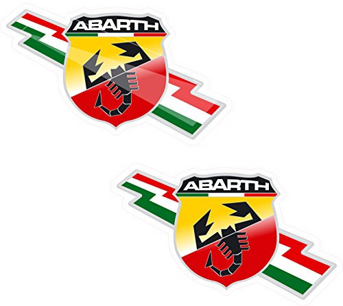 2 x 100 mm Abarth Italienisches Aufkleber Abziehbilder Qualität gedruckt Vinyl Label