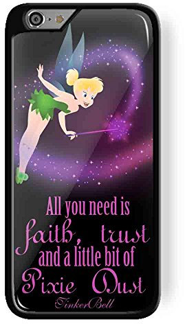 tinkerbell quote design disney tinkerbell for iPhone 6 Plus/6s Plus Black case