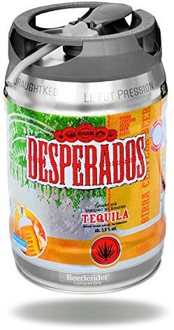 Desperados Tequila Bier mit Zapfhahn 5 Liter Partyfass 5,9% vol.