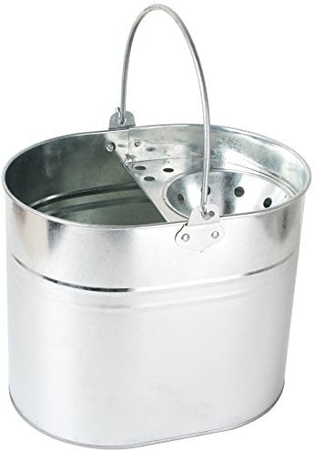 CrazyGadget® 15L 15 Litre Large Metal Steel Colour Mop Bucket with Handle for Home Office General Cleaning (Galvanised)