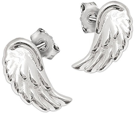 CLEVER SCHMUCK Flügel Ohrring Silber Damen Ohrstecker Engelsflügel 925 STERLING im Etui creme