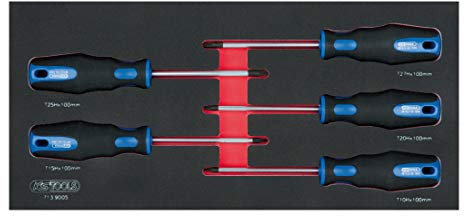 KS Tools SCS ERGOTORQUEplus Schraubendreher-Satz, Torx, Bohrung, 5-tlg. in 1/3 Systemeinlage