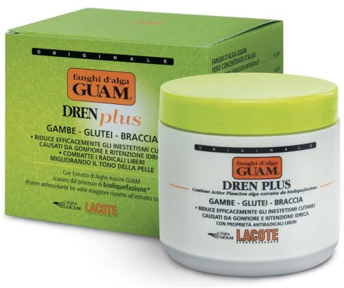 Guam, Algenfango Dren Plus für Beine, Gesäß, Arme, gegen Cellulite, Bekämpft freie Radikale, Anti-Aging, Made in Italy, 500 g Packung
