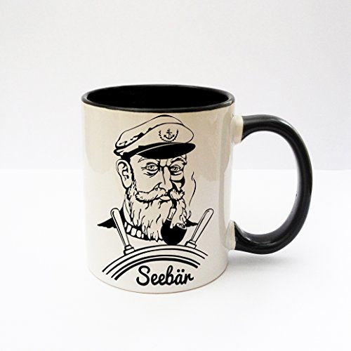 ilka parey wandtattoo-welt Becher Tasse Kaffeetasse cup mug Käpt'n Kapitän Seebär Steuerrad maritim ts134