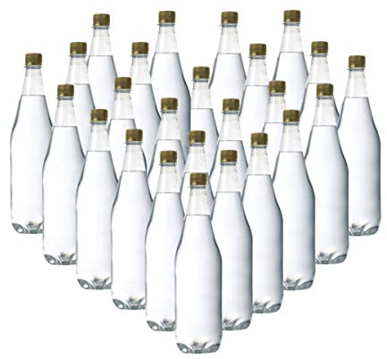 BALLIIHOO Pack Of 24 x 1 Litre PET (Plastic) Clear Bottles