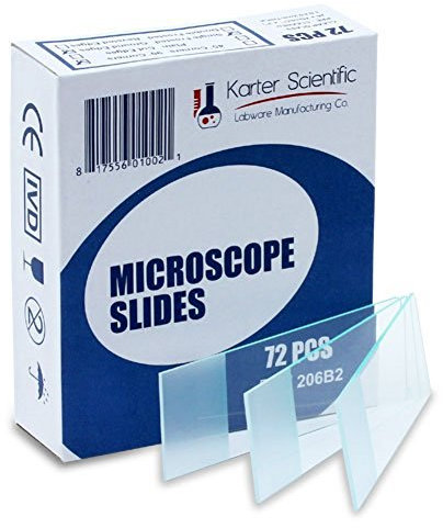 Karter Scientific 206B2 Mikroskop-Objektträger, geschliffene Kanten, mattes Ende, 90 Ecken, 3x1 (72 Stück)