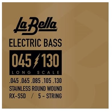 La Bella Strings »RX SERIES STAINLESS STEEL - RX-S5D - 5-STRING E-BASS« Corde per Basso Elettrico 5-Corde - Stainless Steel - 045-130