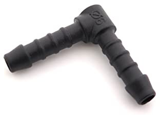 2x 6mm 90' Right Angle Hose Tupe Pipe Connectors Tube Pipe Connector Joiner Air Fuel Water - FREE FIRST CLASS UK POSTAGE!