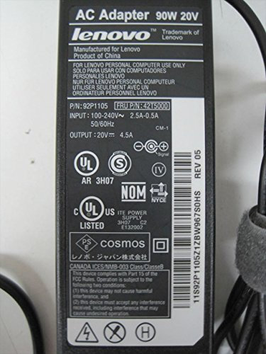 Lenovo fru42t5000 Interior 90 W Negro Adaptador e inversor de Corriente – adaptadores de inversor onduleurs (100 – 240, 50/60, 90 W, Interior, Portátil, ca a CC)