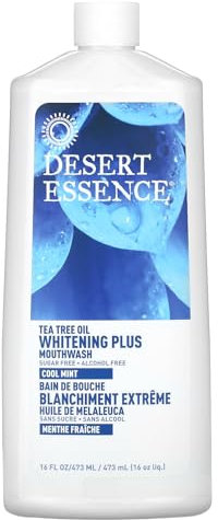 Desert Essence Mouthwash, Tea Tree Whitening Mint, 16 Fluid Ounce