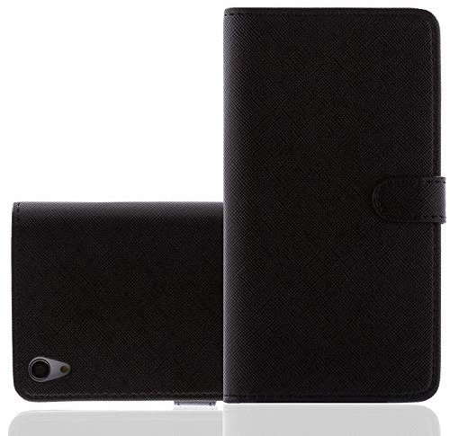 Book-style mobile phone case compatible with Sony Xperia E1 protective case PU leather case for Sony Xperia E1 case with card slot, black