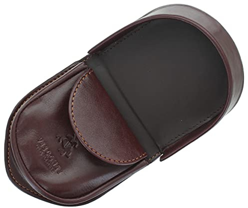 Visconti Monza Collection Vegetable Tanned Leather Tray Coin Purse TRY6 Brown