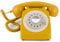 GPO 746 Rotary Telefono Fisso Retro anni ‘70, Telefono Classico con Interruttore per Suoneria, Cavo Arricciato, Suoneria a Campanello Originale, per Casa e Hotel, Giallo Mostarda
