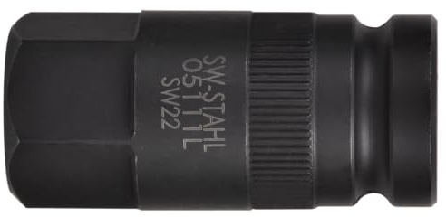 SW-Stahl 05111L Inbuseinsatz 1/2 Zoll - Innensechskant Nuss 22 x 53 mm | Schlagschraubergeeigneter Steckschlüsseleinsatz aus Chrom-Vanadium - ideal für Motorrad Vorder- und Hinterradausbau