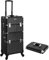 SONGMICS Trolley, Make-up Koffer, Kosmetikkoffer, für Nageldesign, Make-up Organizer, Koffer mit Tragebox, schwarz JHZ04B