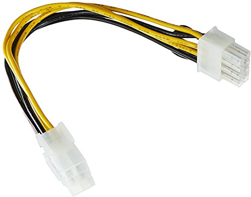 Delock Kabel Power PCIE 6 Pin Bu > 8 Pin St PCIE, Schwarz, Weiß, Gelb, PCIE 6 Pin > 8 Pin, 1 Stück